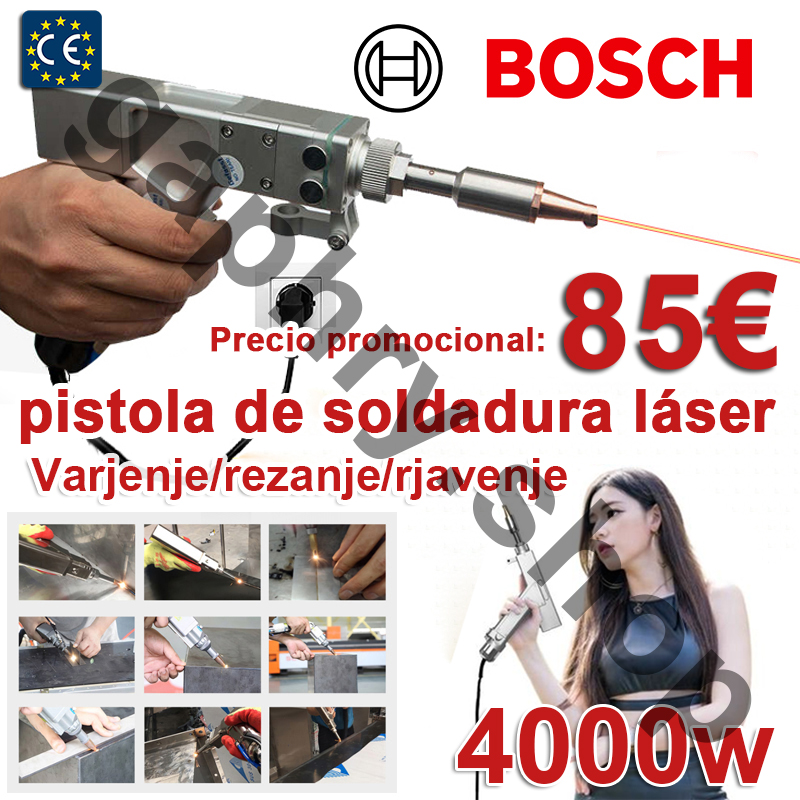 Pistola láser de soldadura multifuncional de 4000W (oro/plata/cobre/hierro/aluminio/acero inoxidable) con un grosor de soldadura de 0-7 mm (soldadura/corte dos en uno) - €85