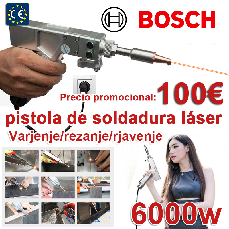 Pistola láser de soldadura multifuncional de 6000W (oro/plata/cobre/hierro/aluminio/acero inoxidable) con un grosor de soldadura de 0-20 mm (soldadura/corte/remoción de óxido 3 en 1) - €100.