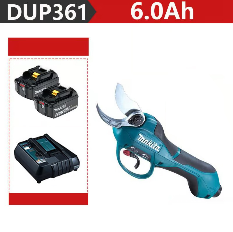 [Tijeras de podar Makita DUP361 2000W + batería de litio de 48V 6.0 Ah*2 + cargador rápido] Duración de la batería 12 horas